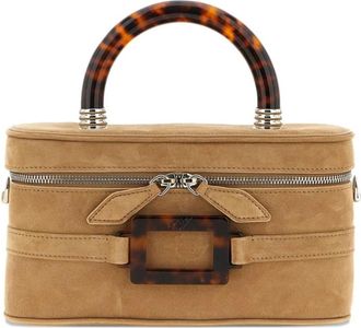 Roger Vivier Belle Viver Gestructureerde Vanity Case Handtas met Handvat - Dames - Handtassen - Beige - ONE Size - Tassen