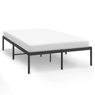 Berkfield Home Metal Bed Frame Black 135x190 cm Double