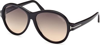 Tom Ford FT1033 CAMRYN 01B Womens Sunglasses Black Size 59