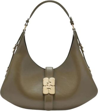 Ganni Dames Kat Small Butter Groen - Dames - Schoudertassen - Groen - ONE Size - Tassen