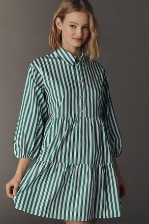 Maeve The Bettina Tiered Mini Shirt Dress by Maeve