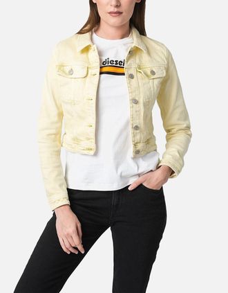 Diesel Womens DIESEL DE-SLIMMY 09C93 Womens Denim Jacket Ladies Winter Coat Cropped Jacket - Tan - Size: 10/8