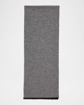 PESERICO Fringe-Trim Sequin Knit Stole