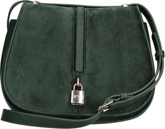V&deg; 73 Tas van fluweel en imitatieleer - Dames - Schoudertassen - Groen - ONE Size - Leer - Tassen
