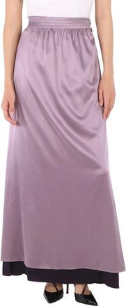 Emporio Armani Empire Waist Lavender Silk Maxi Skirt, Brand Size 40 (US Size 4)