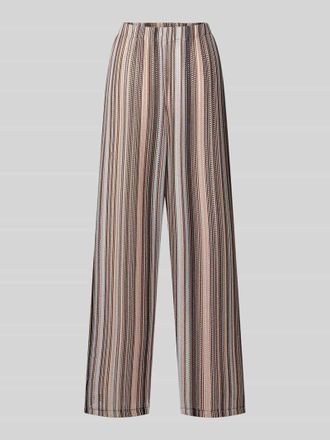 Smith & Soul Wide Leg Hose im Allover-Look mit elastischem Bund in Mittelbraun, Gr&ouml;&szlig;e XXL