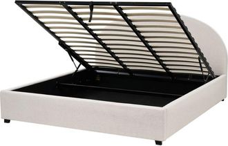 Beliani Cama con almacenaje de poliéster beige 180 x 200 cm otomana Vaucluse