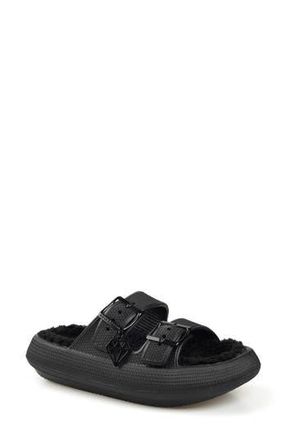 Rock & Candy Faux Shearling Slide Sandal in Black at Nordstrom Rack, Size 11