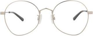 Alexander McQueen 52mm Round Optical Frames in Silver Silver Transparent at Nordstrom Rack