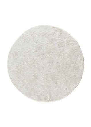 Atticgo Alfombra redonda shaggy blanco 120x120 cm