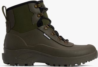 Barbour Marlow Mens Lace Up Wellies Olive - Green Rubber - Size UK 12