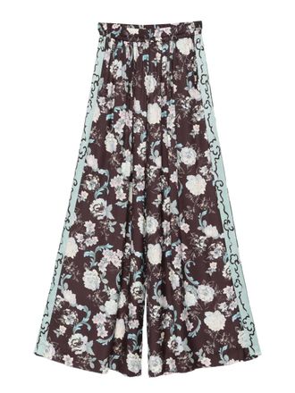 Forte_Forte floral print trousers - women - Fabric - I - Brown