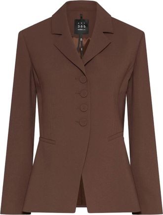 Marella Brown Mltbig Tailored Structured Wool Jacket