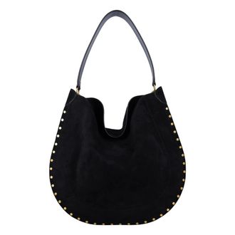 Isabel Marant Shoulder Bags, female, Black, ONE SIZE, Studded Suede Hobo Bag
