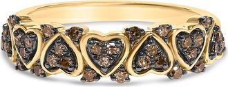 House of Brilliance 10K Yellow Gold Plated Silver 1/3 cttw Natural Diamond Band Ring in Yellow Gold Over Silver at Nordstrom, Size 7
