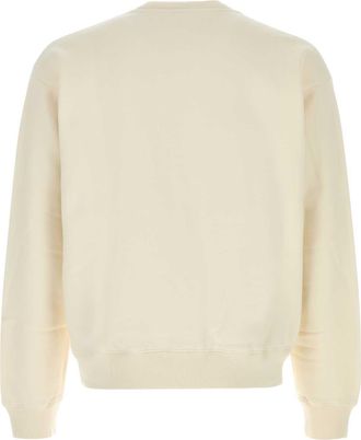 Sporty & Rich Unisex Crest Sweatshirt Ivory Cotton Sweater