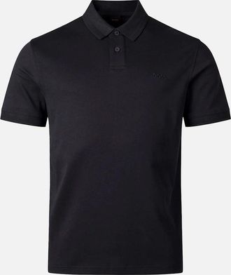 HUGO BOSS Mens BOSS Pe Interlock Polo Shirt Black - Size: 40
