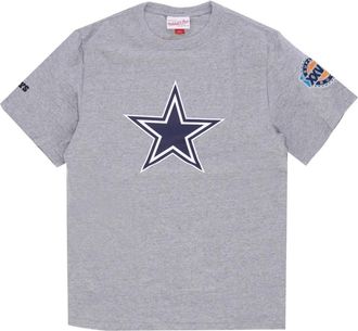 Mitchell & Ness Dallas Mavericks Logo T-shirt - Heren - T-shirts - Grijs - L - Katoen - Tops