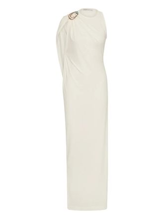 CHRISTOPHER ESBER Maxi-jurk met stenen speld - Wit