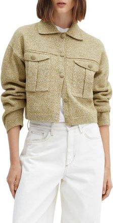 Mango Sweater Jacket in Green at Nordstrom, Size Large