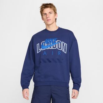 Nike Mens Air London Fleece Crew in Blue | HQ1099-492
