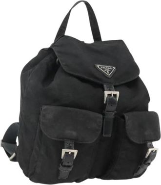 Prada Pre-owned Vintage Nylon Rugzak - Dames - Vintage Rugzakken - Zwart - ONE Size - Nylon - Vintage