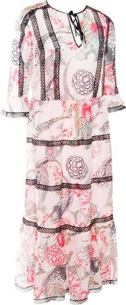 Temperley London Maxi-jurk met afwerking van kant - Beige