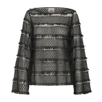 Karen by Simonsen Overhemden, Dames, Zwart, M, Meteorite Blouse