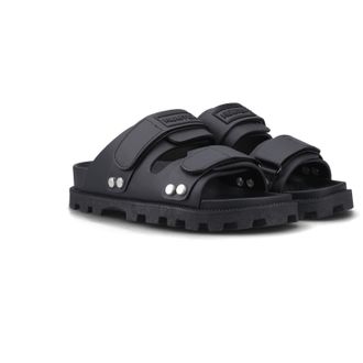 Hunter Vegan Sandal Womens Black Sandals Pu - Size UK 8