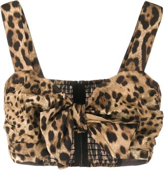 Dolce & Gabbana Leopard Print Crop Top
