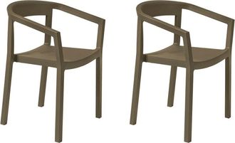 Resol peach Set 2 Silla Con Brazos Interior, Exterior Chocolate