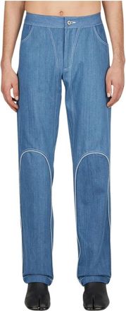Mainline:RUS/Fr.CA/DE Contrast Piping Jeans - Heren - Regular Fit Jeans - Blauw - W28 - Katoen - Jeans