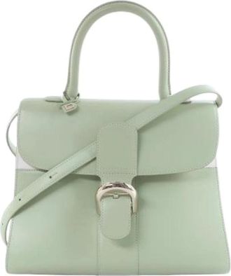 Delvaux Pre-owned Brillant MM 2-weg Handtas - Dames - Vintage Handtas - Groen - ONE Size - Leer - Vintage