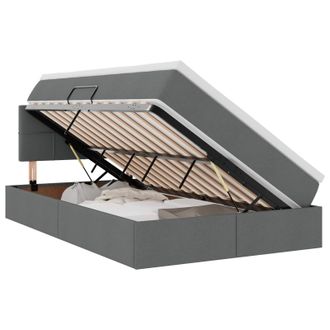 vidaXL Letto Con Contenitore Led E Materasso Grigio Scuro 120 X 190 Cm Vidaxl