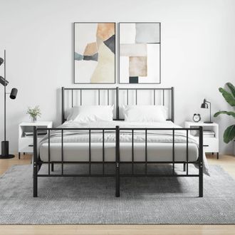 vidaXL Vidaxl - Mesitas De Noche 2 Uds Madera Ingenier&iacute;a Blanco 40x35x47,5 Cm
