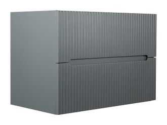 Vente-Unique Mueble de ba&ntilde;o bajo lavabo suspendido gris - 80 cm - PAVANI