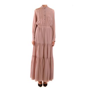 Semicouture Maxi Jurk - Dames - Maxi kleedjes - Roze - M - Katoen - Kleedjes