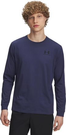 Under Armour Mens UA Sportstyle Left Chest Long Sleeve, Washed Navy / / Black, Large