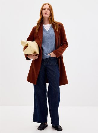 Contemporaine Womens Two-button felt overcoat