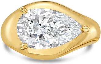 Diana M. Jewels 18KT YELLOW GOLD LAB GROWN PEAR SHAPE DIAMOND FASHION RING WEIGHING 8.00 CTS TW