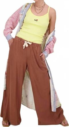 Me369 Ariel Wide Leg Pant In Brown