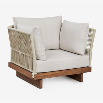 Sklum Sklum - Poltrona Dailin in legno di acacia e corda intrecciata