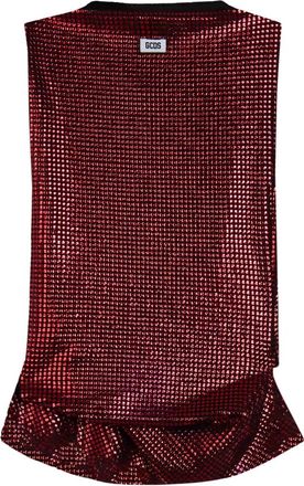 GCDS Top de Lentejuelas - Tops - Mujer - Rojo - XS