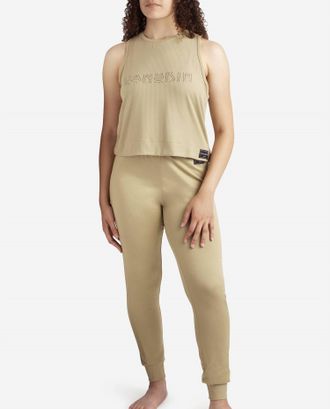 Danskin High Neck Tank Sleep With Jogger Set In Light Camo