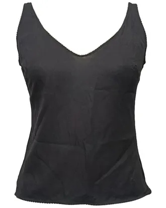 Chanel V-Neck Lace-Trimmed Tank, Size Int S (Authentic Pre-Loved)