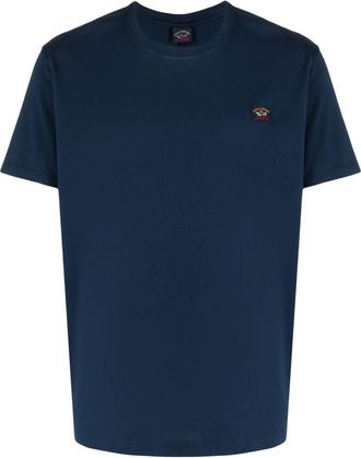 Paul & Shark logo-patch cotton T-shirt - men - Cotton - XXXXL - Blue