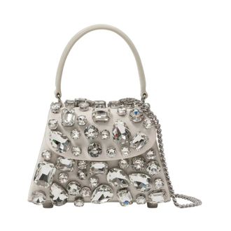 Self Portrait Crystal Mini Bag - Dames - Handtassen - Beige - ONE Size - Leer - Tassen