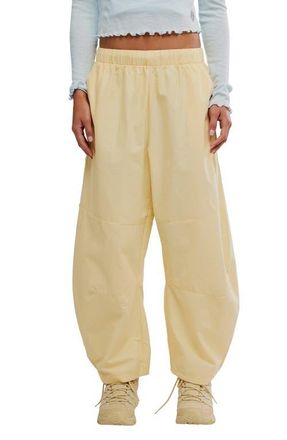 Free People FP Movement Game Day High Rise Barrel Leg Pants in Sunlit Yellow at Nordstrom, Size X-Small