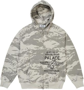 Palace Dove Stamp Waffle Zip Hoodie Snow Camo P31CS003