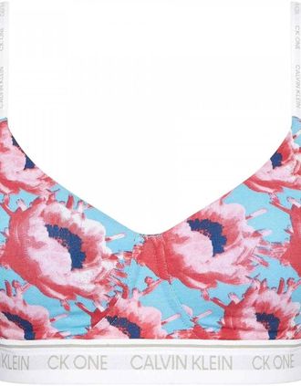 Calvin Klein Womens CK One Lift Bralette, Prosper Floral Print/Pink Smoothie - Size: XL
